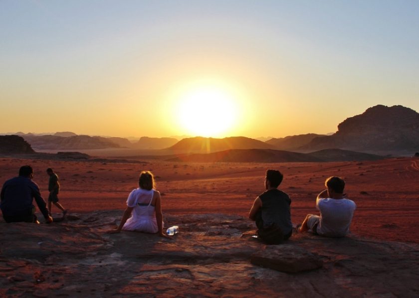 Sunset over the Wadi Rum desert