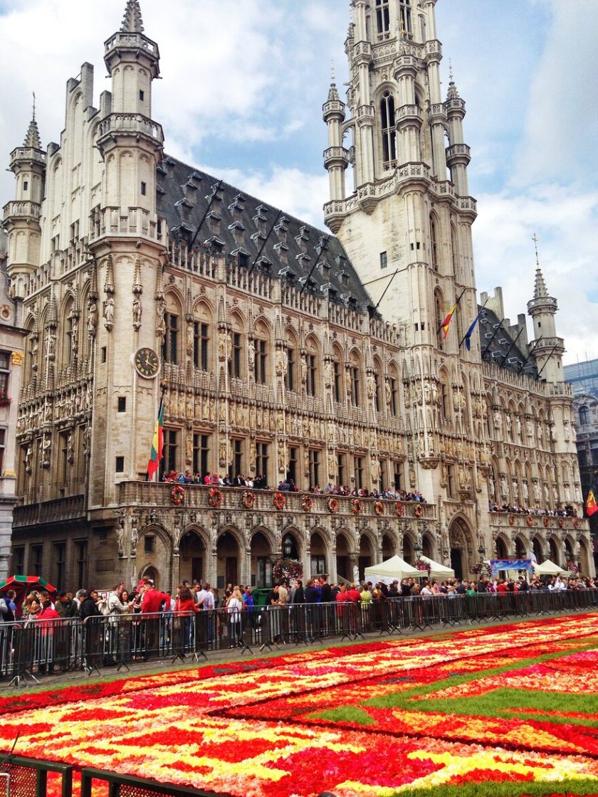 Flowers in front of the City Hall at the Grand Palace