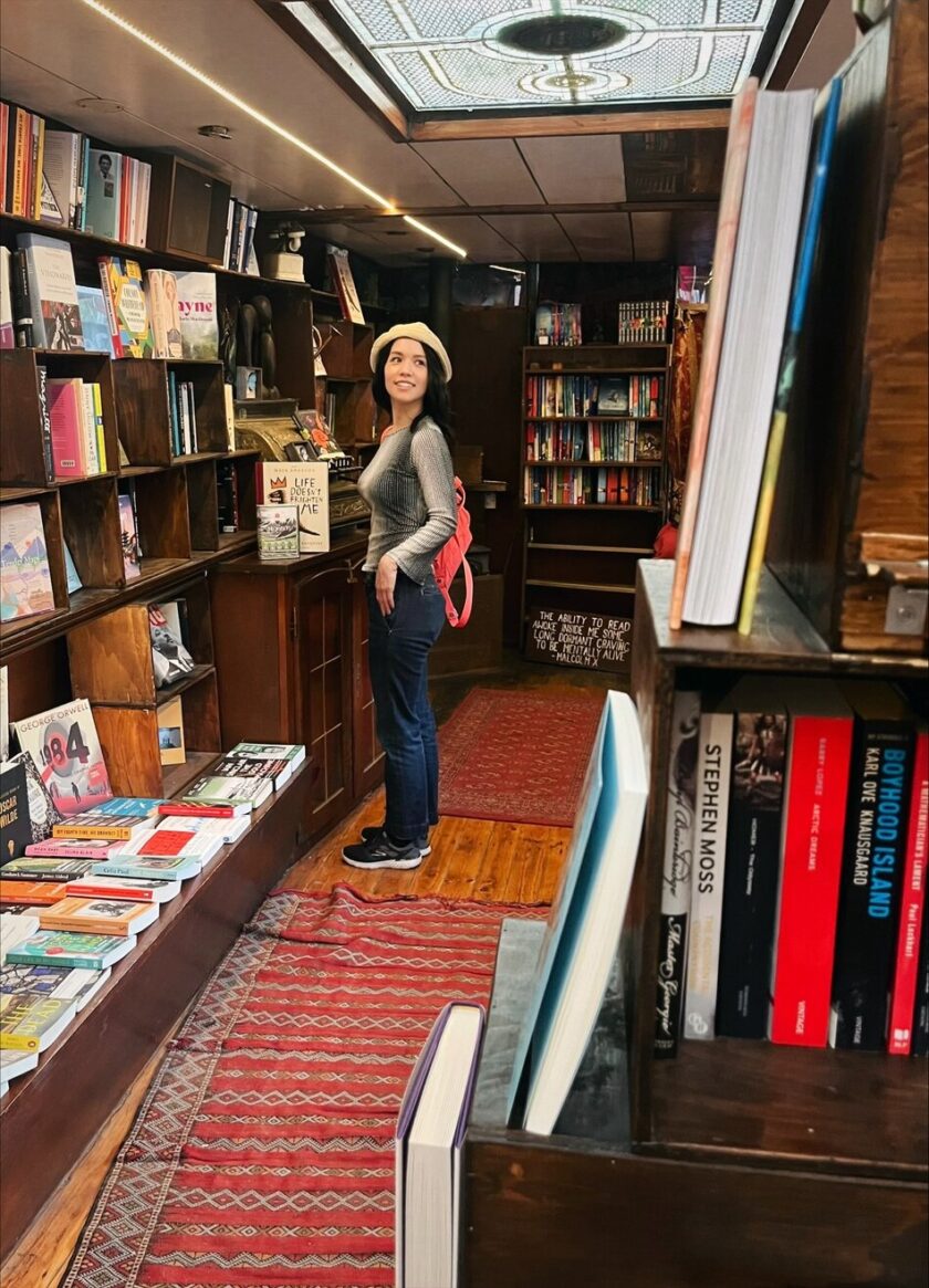 Inside Word on the Water boat bookshop on Regent's Canal, London