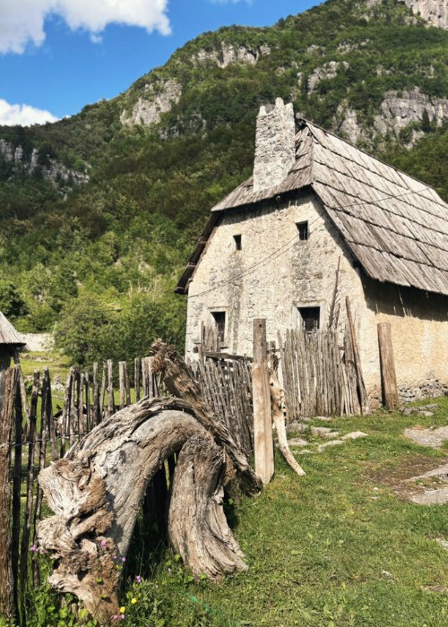 Stone house in Theth, Albanian Alps