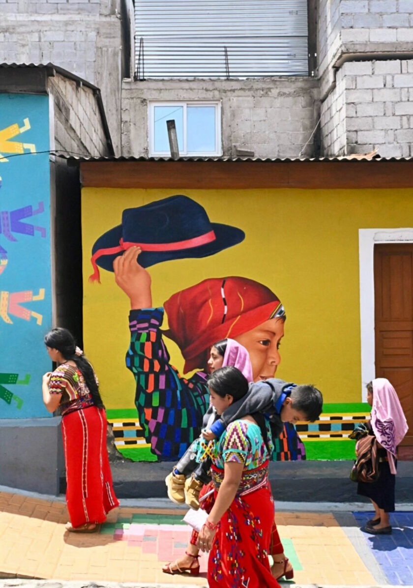 Colourful mural in San Juan La Laguna