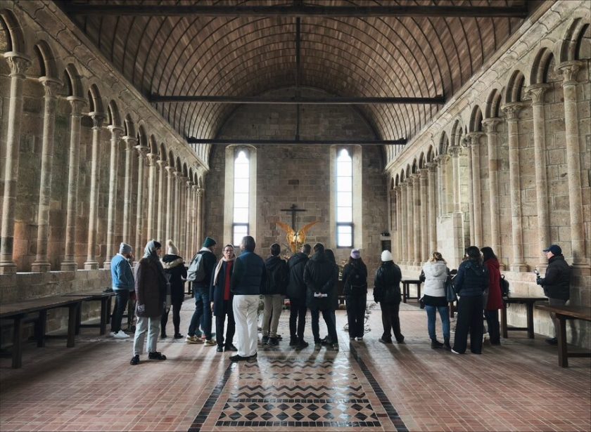 The refectory inside Mont Saint-Michel