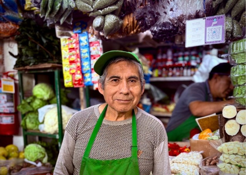 man inside Lima food market