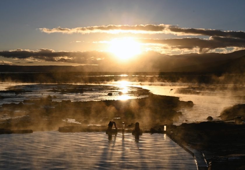 Visit to Hot Springs on the tour from Bolivia to Chile
