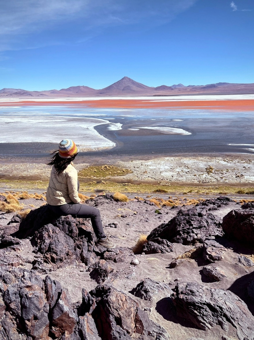Pink Lake - included in 3-day tour from Bolivia to Chile overland crossing