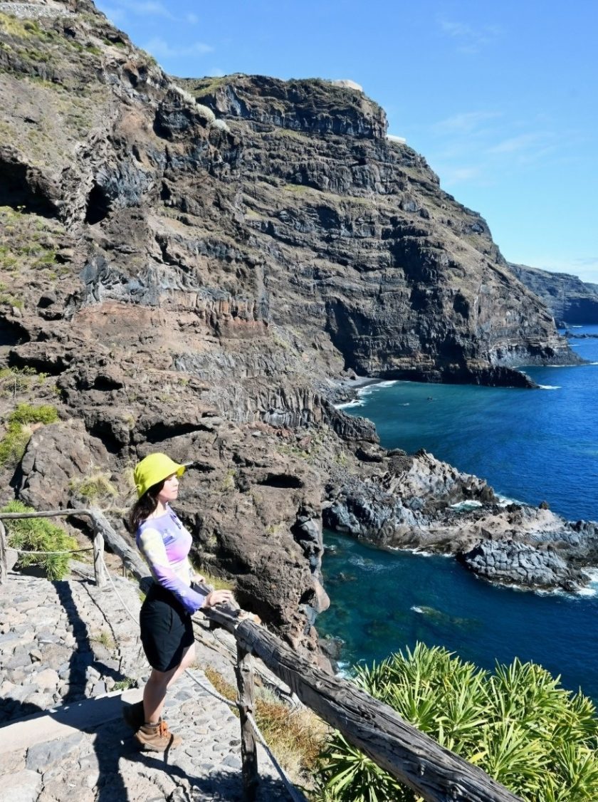 Hiking along coastline in La Palma