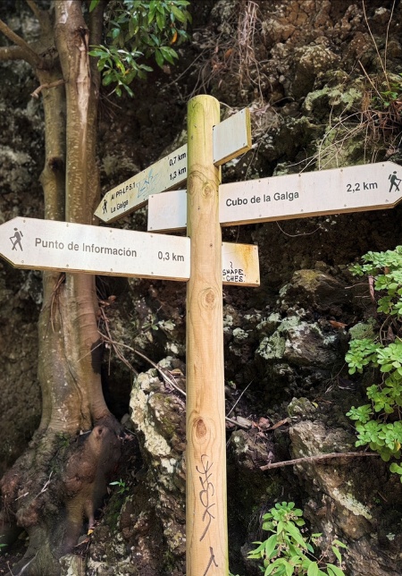 Hiking trail signpost
