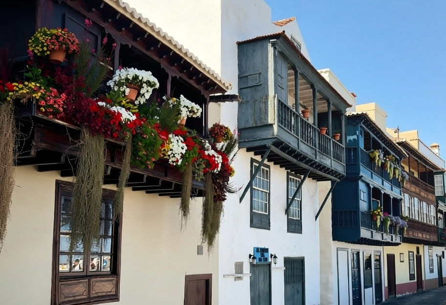 Flower balconies in Santa Cruz de La Palma