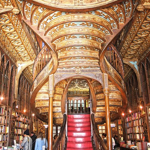Livraria Lello bookshop in Porto, Portugal.