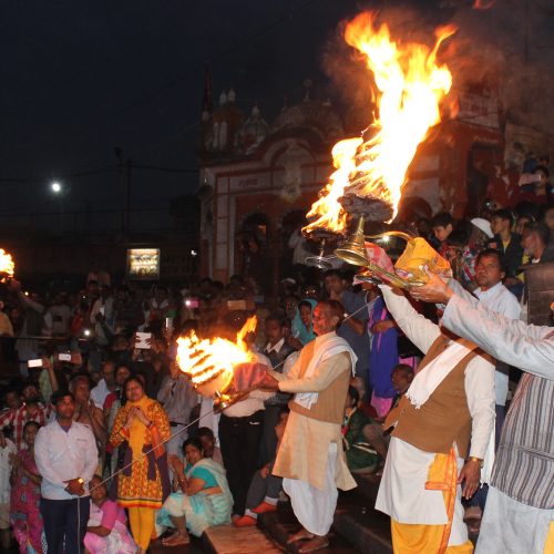 Fire ceremony, Ganga Aarti, Haridwar, India
