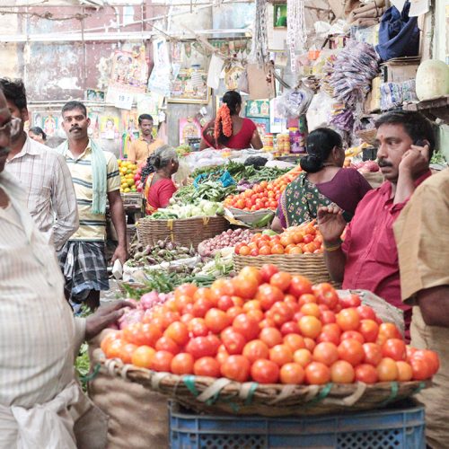 Goubert food market in Pondicherry, Tamil Nadu, India