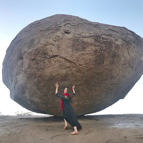 Krishna's Butter Ball in Mamallapuram, Tamil Nadu, India